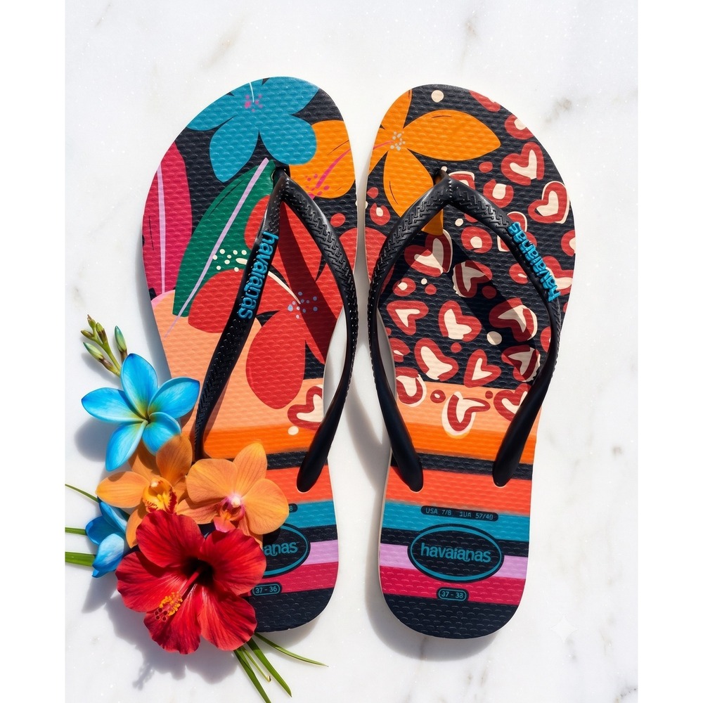 W's 7/8 | Havaianas Slim Wild Hibiscus flip flops / sandals | SLPR0050